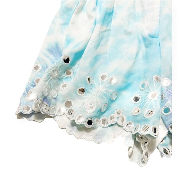 New with tag, Juliet Dunn Mirror-Detailed Tie-Dyed Cotton Shorts Size 2 (US 6/8) - Picture 10 of 15